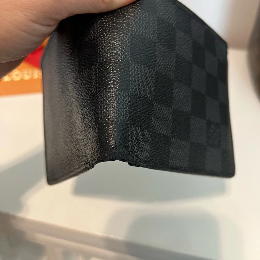 Authentic Louis Vuitton Black Graphite Bifold Damier Wallet